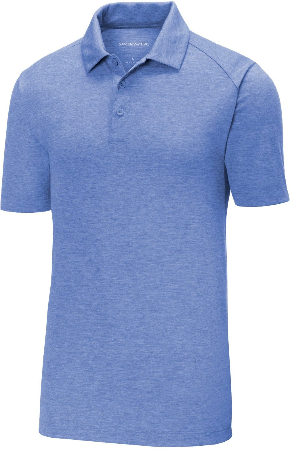  OUTLET-Sport-Tek PosiCharge Tri-Blend Wicking Polo-Regular-Sport-Tek-True Royal Heather-S-Thread Logic