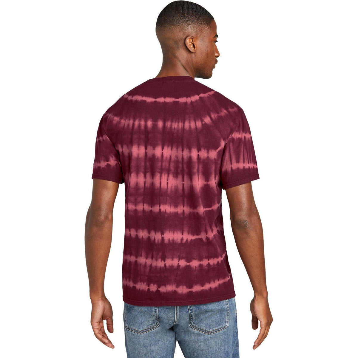 no-logo Port & Company Allover Stripe Tie-Dye Tee-Port & Company-Thread Logic