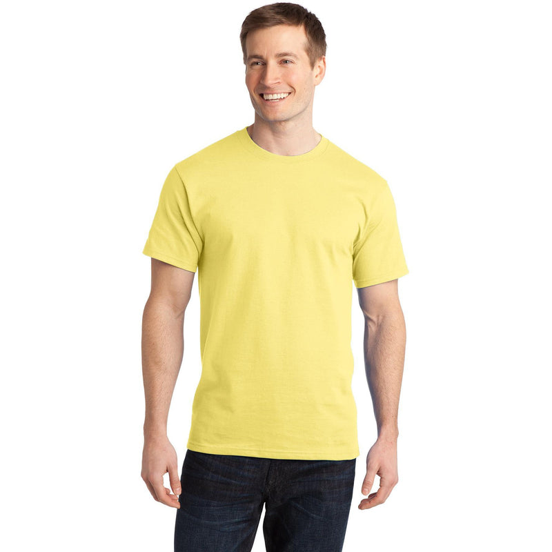 no-logo CLOSEOUT - Port & Company Ring Spun Cotton Tee-Port & Company-Yellow-4XL-Thread Logic