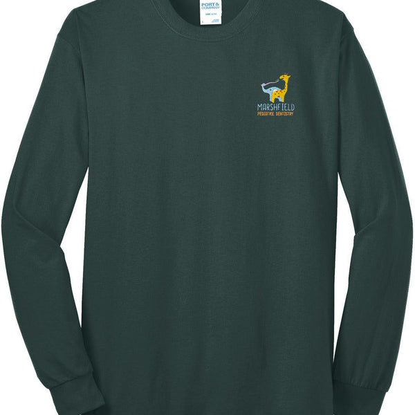 Port & Company Tall Long Sleeve T-Shirt – Core Blend Tee In Dark Green, Soft & Durable (Size XLT)