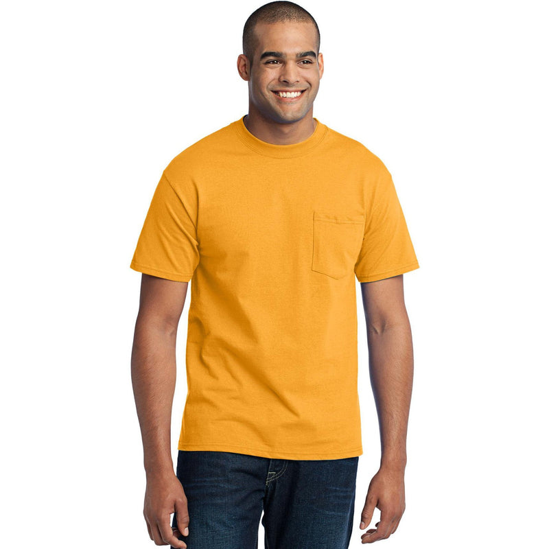 no-logo CLOSEOUT - Port & Company Tall Core Blend Pocket Tee-Port & Company-Gold-XLT-Thread Logic