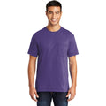 no-logo CLOSEOUT - Port & Company Tall Core Blend Pocket Tee-Port & Company-Purple-LT-Thread Logic