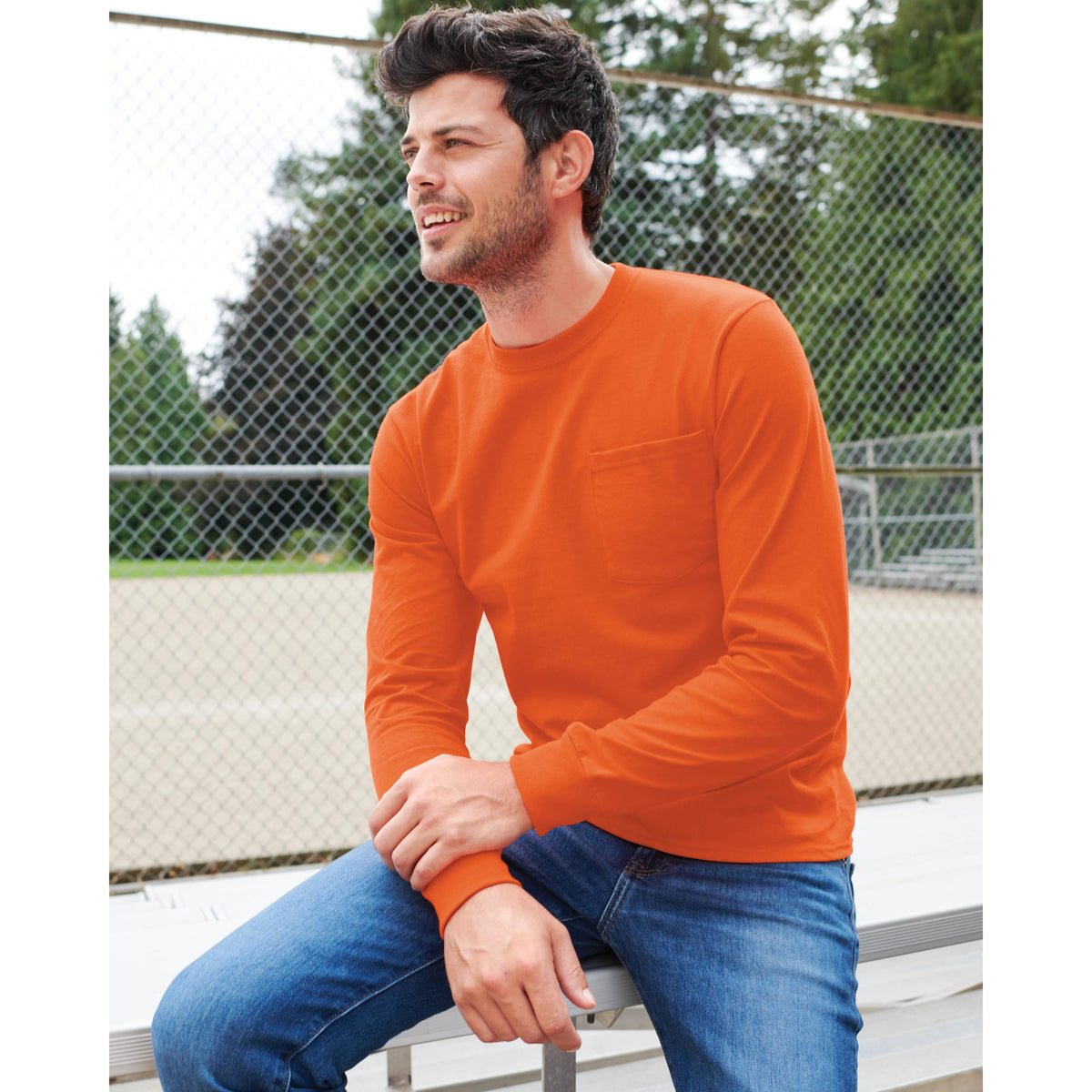 no-logo Port & Company Long Sleeve T-Shirt with Pocket-Regular-Port & Company-Thread Logic