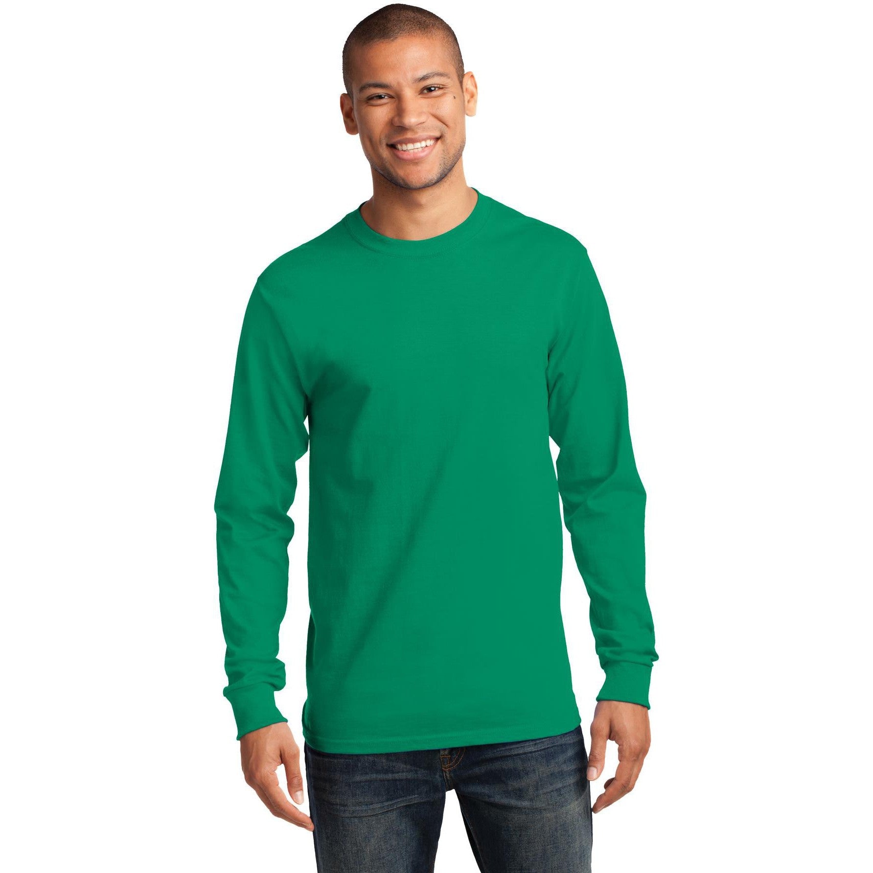 no-logo CLOSEOUT - Port & Company Tall Long Sleeve Essential Tee-Port & Company-Kelly-LT-Thread Logic