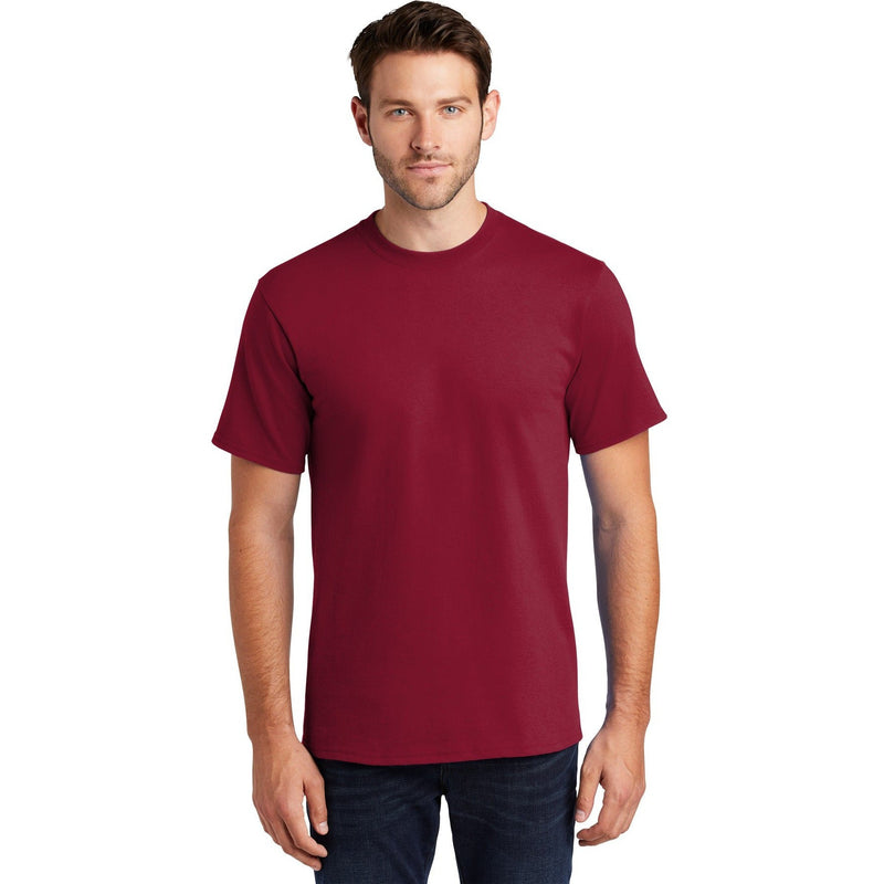 no-logo CLOSEOUT - Port & Company Tall Essential Tee-Port & Company-Rich Red-XLT-Thread Logic