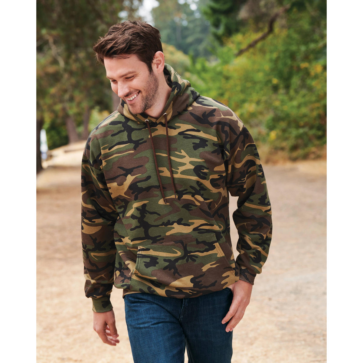 no-logo Port & Company Core Fleece Camo Pullover Hooded Sweatshirt-Hoodies-Port & Company-Thread Logic
