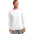 no-logo CLOSEOUT - Port & Company Tall Essential Fleece Crewneck Sweatshirt-Port & Company-White-4XLT-Thread Logic