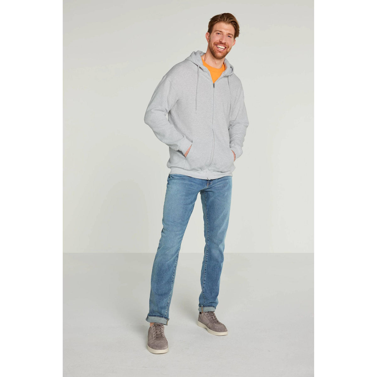 no-logo Port & Company Tall Ultimate Full- Zip Hooded Sweatshirt-Full Zips-Port & Company-Thread Logic