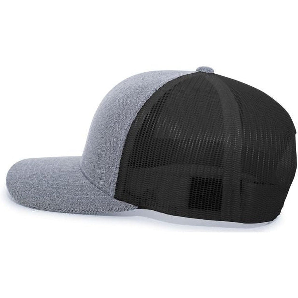 no-logo Pacific Headwear Heather Trucker Snapback Cap-Caps-Pacific Headwear-Thread Logic 
