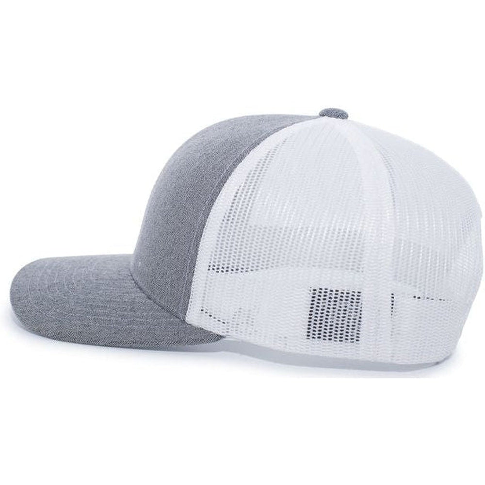 no-logo Pacific Headwear Heather Trucker Snapback Cap-Caps-Pacific Headwear-Thread Logic 