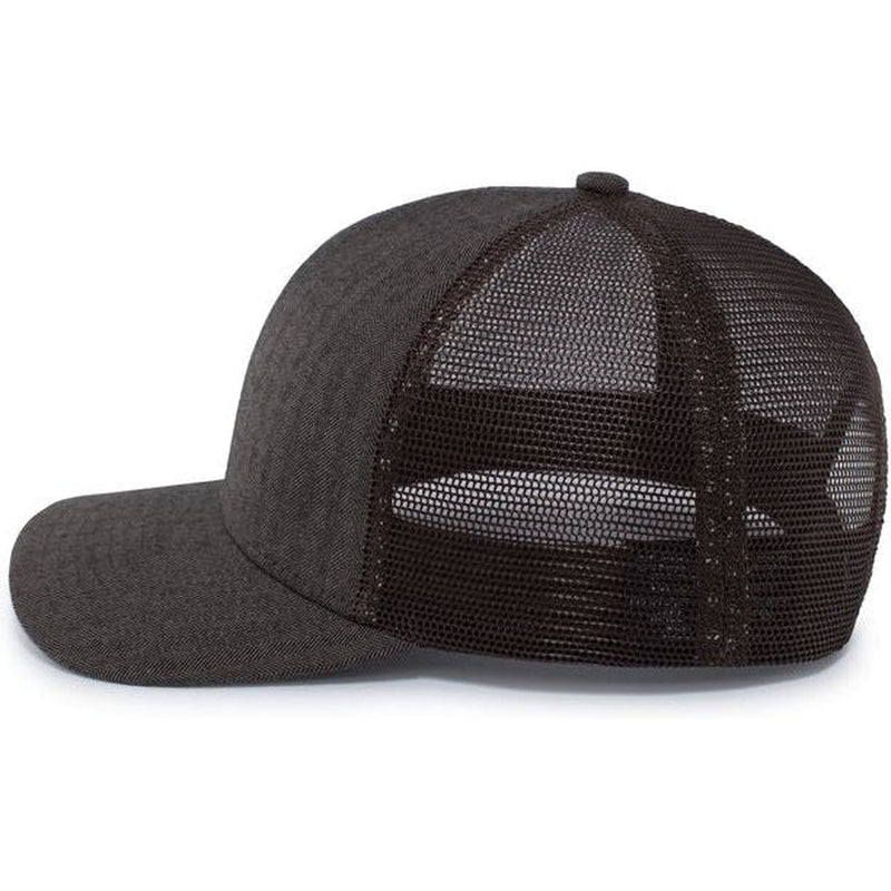 no-logo Pacific Headwear Herringbone Trucker Cap-Caps-Pacific Headwear-Thread Logic 
