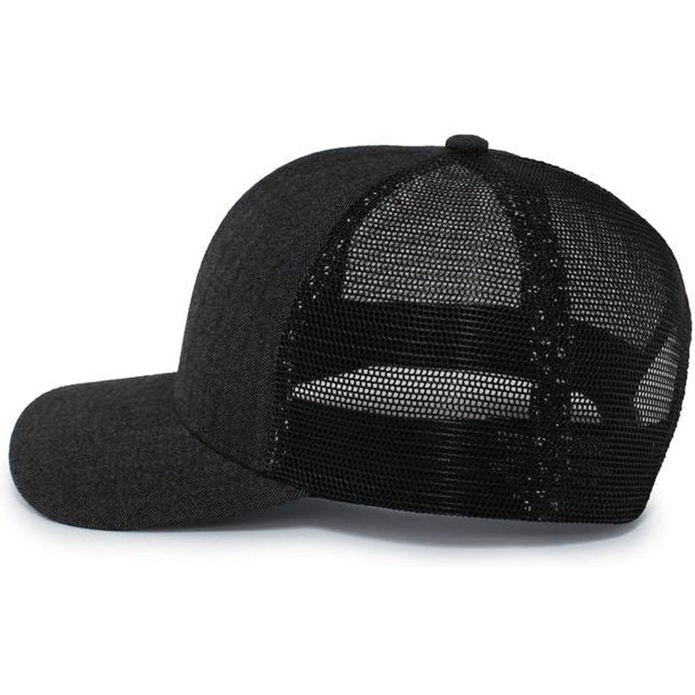 no-logo Pacific Headwear Herringbone Trucker Cap-Caps-Pacific Headwear-Thread Logic 