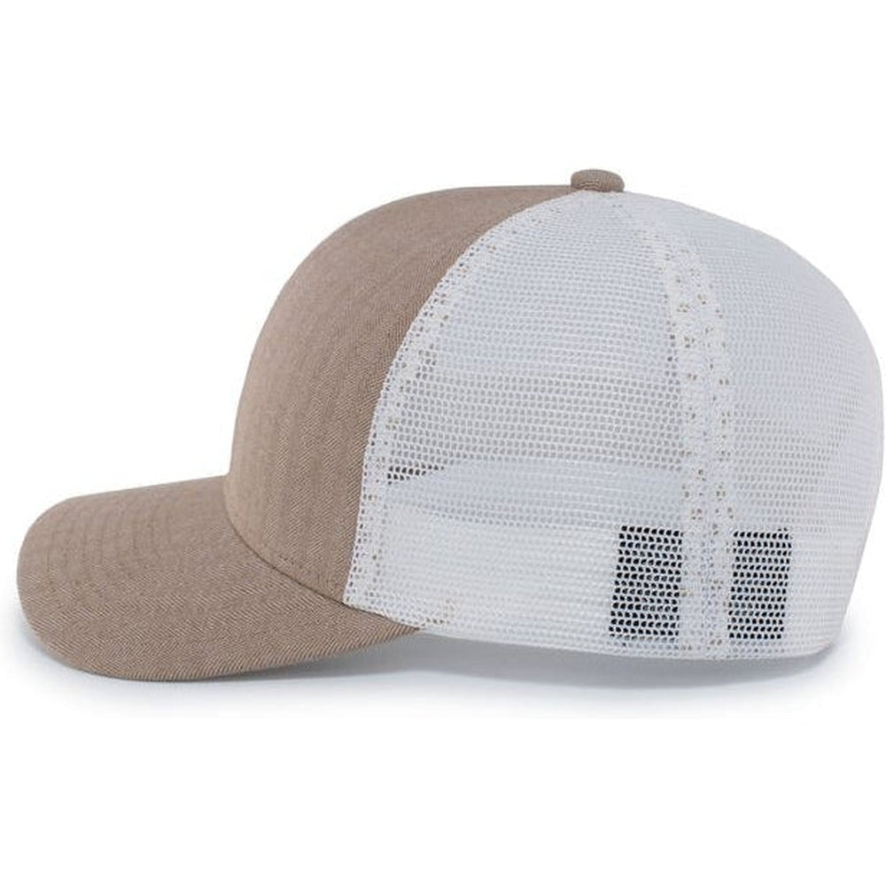 no-logo Pacific Headwear Herringbone Trucker Cap-Caps-Pacific Headwear-Thread Logic 
