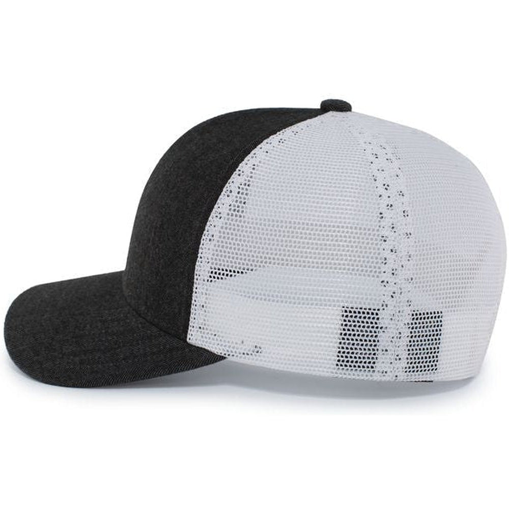 no-logo Pacific Headwear Herringbone Trucker Cap-Caps-Pacific Headwear-Thread Logic 
