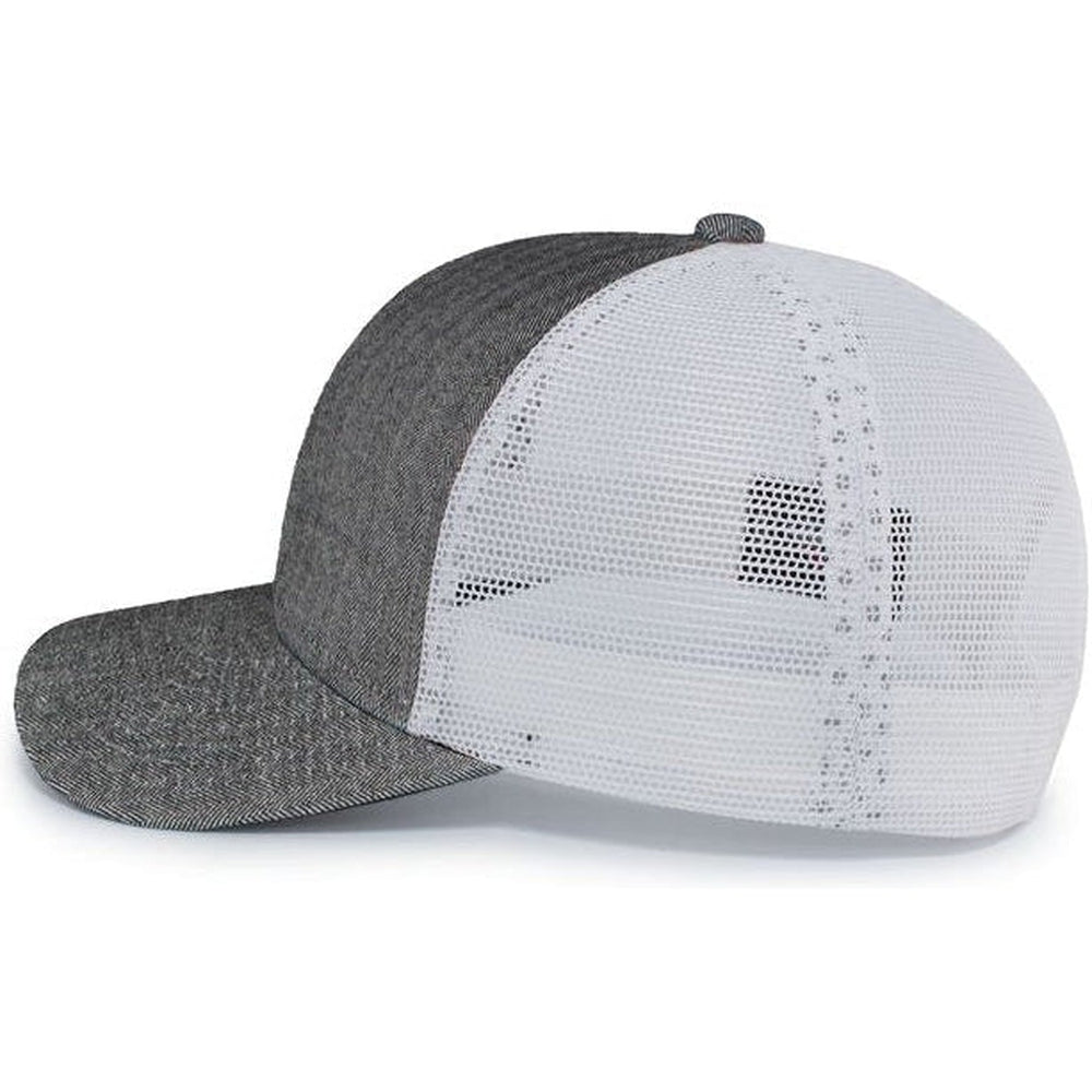 no-logo Pacific Headwear Herringbone Trucker Cap-Caps-Pacific Headwear-Thread Logic 