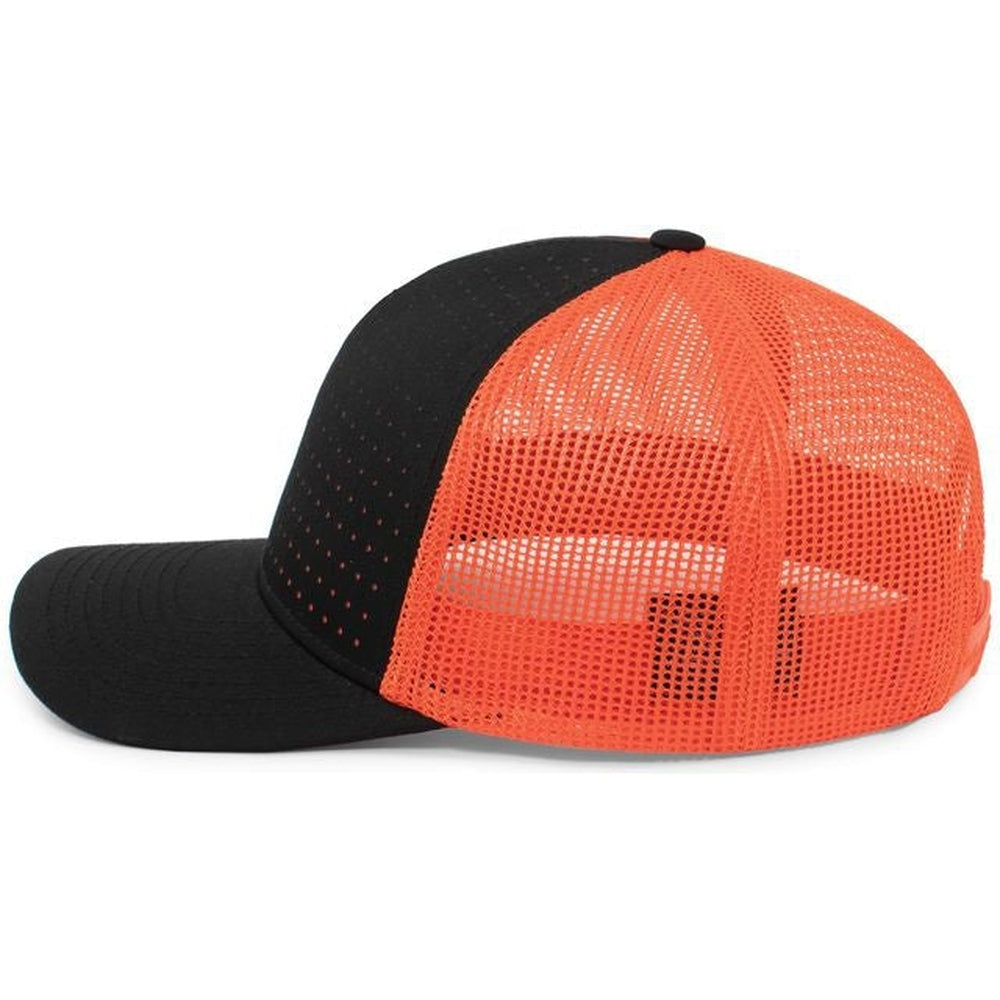 no-logo Pacific Headwear Perforated 5-Panel Trucker Snapback Cap-Caps-Pacific Headwear-Thread Logic 