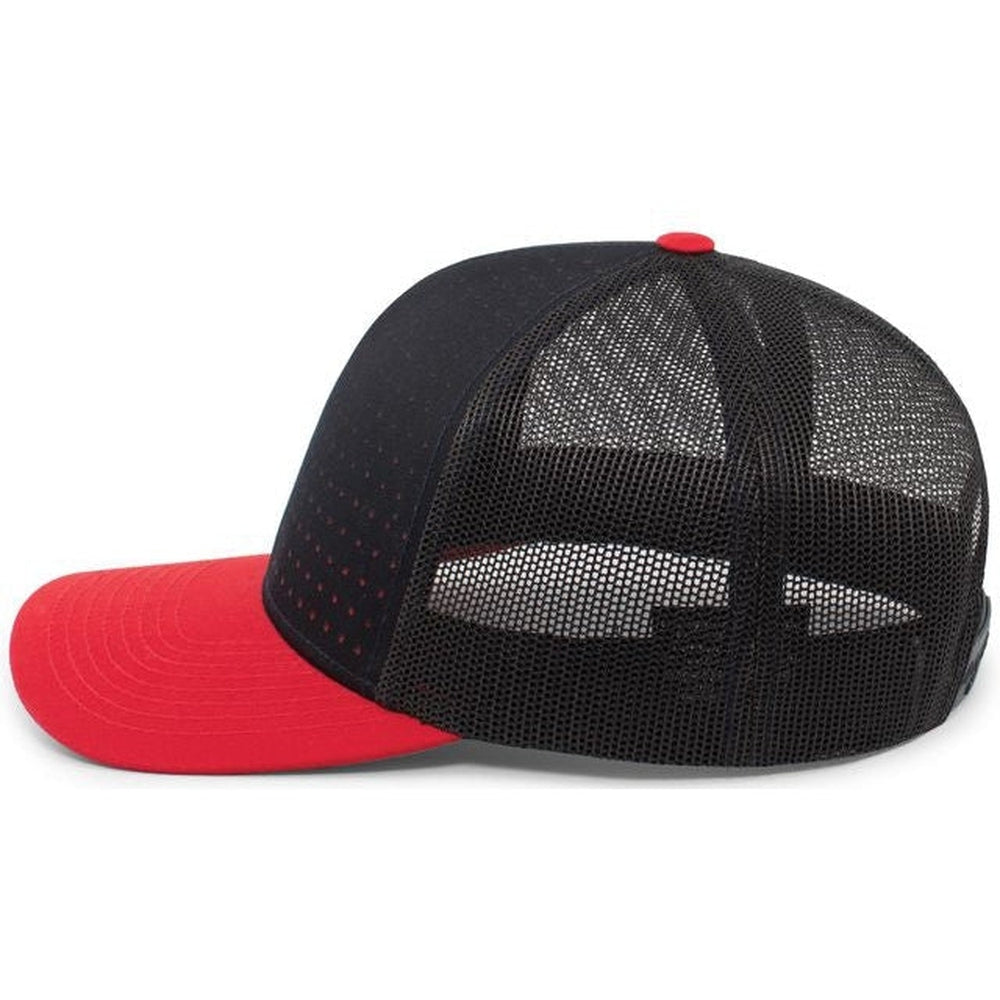 no-logo Pacific Headwear Perforated 5-Panel Trucker Snapback Cap-Caps-Pacific Headwear-Thread Logic 