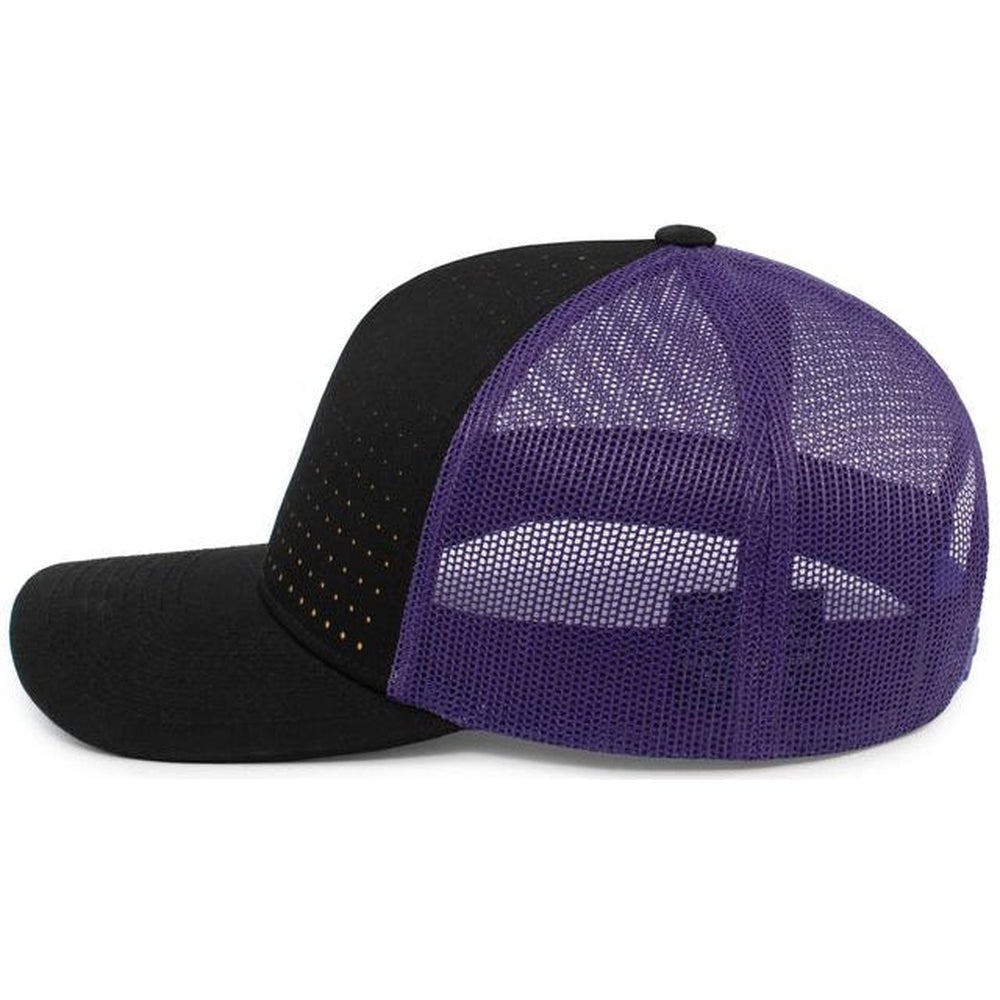 no-logo Pacific Headwear Perforated 5-Panel Trucker Snapback Cap-Caps-Pacific Headwear-Thread Logic 
