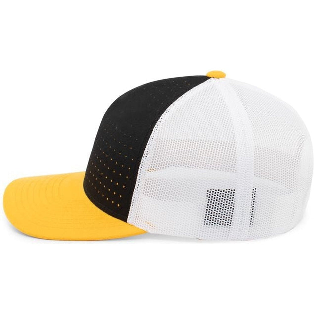 no-logo Pacific Headwear Perforated 5-Panel Trucker Snapback Cap-Caps-Pacific Headwear-Thread Logic 