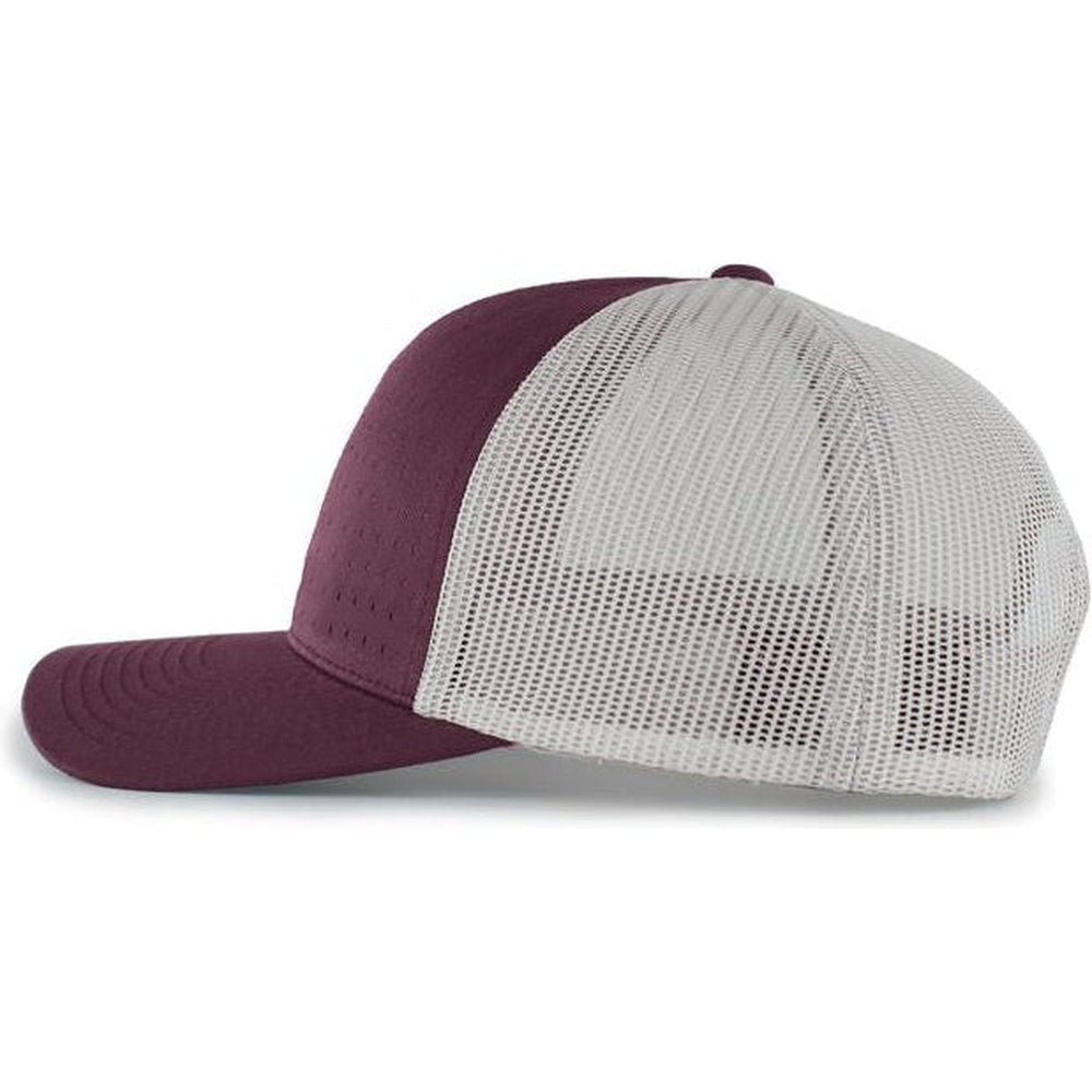 no-logo Pacific Headwear Perforated 5-Panel Trucker Snapback Cap-Caps-Pacific Headwear-Thread Logic 