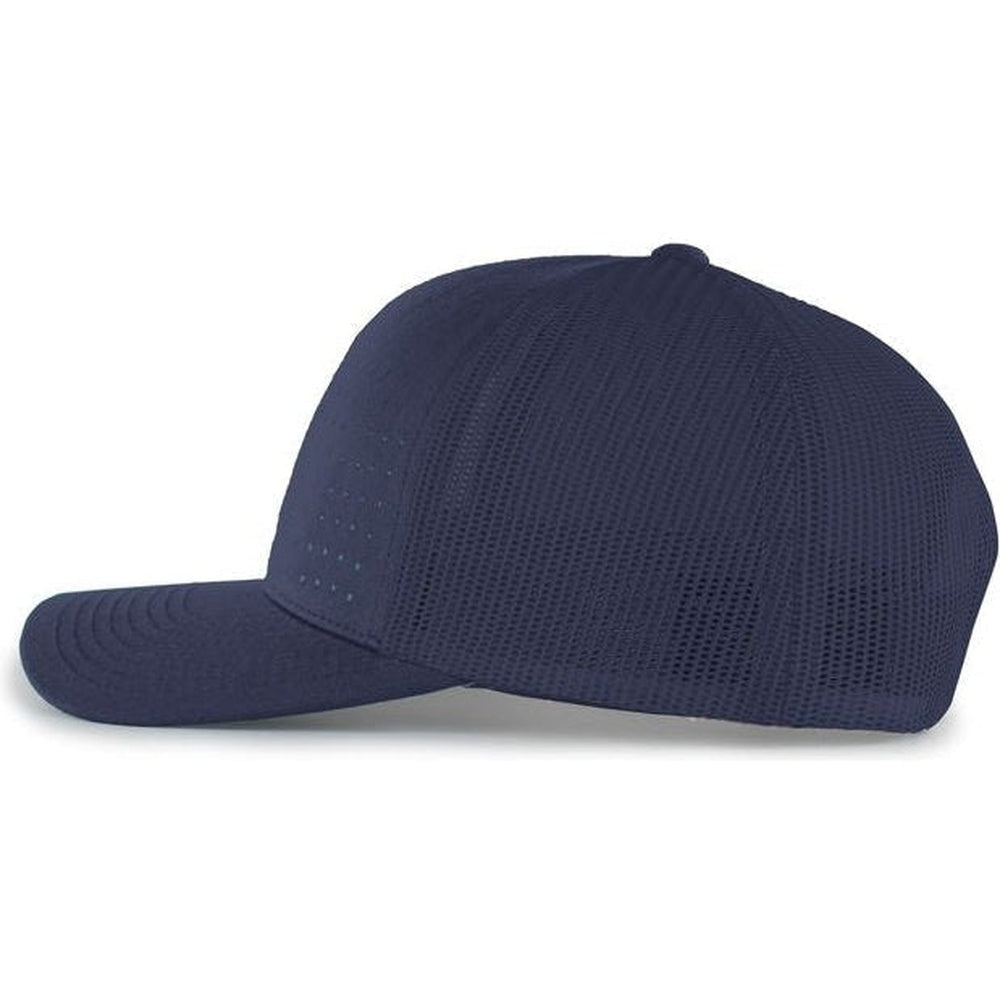 no-logo Pacific Headwear Perforated 5-Panel Trucker Snapback Cap-Caps-Pacific Headwear-Thread Logic 