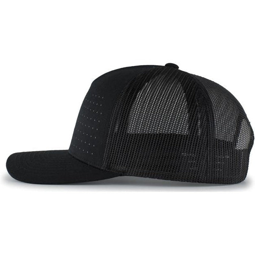 no-logo Pacific Headwear Perforated 5-Panel Trucker Snapback Cap-Caps-Pacific Headwear-Thread Logic 