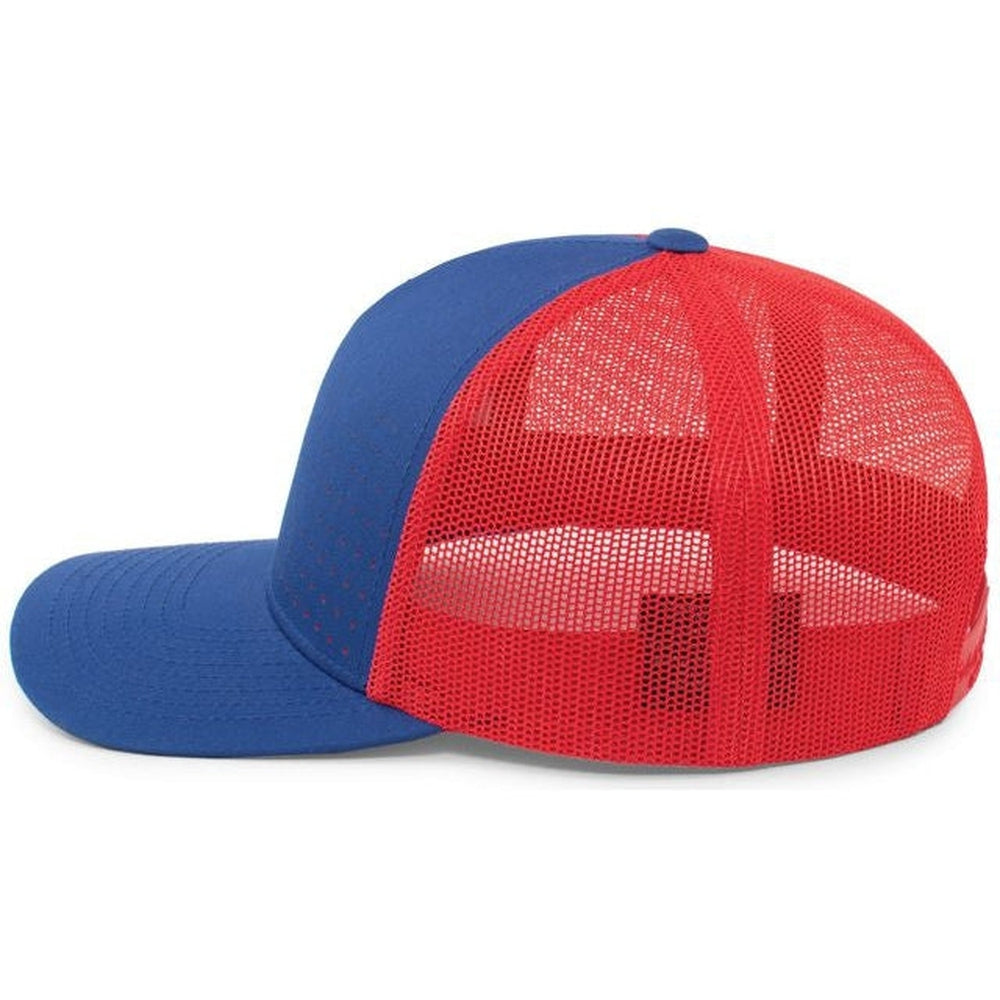 no-logo Pacific Headwear Perforated 5-Panel Trucker Snapback Cap-Caps-Pacific Headwear-Thread Logic 