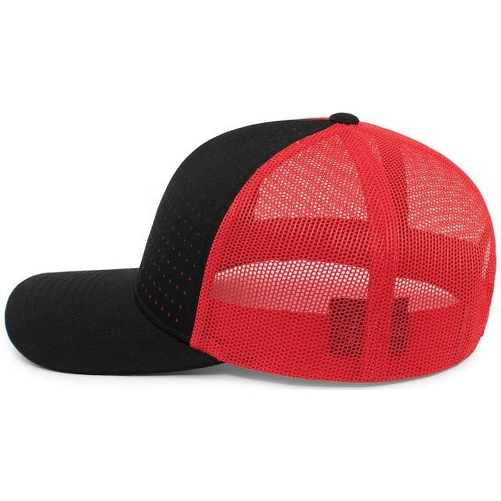 no-logo Pacific Headwear Perforated 5-Panel Trucker Snapback Cap-Caps-Pacific Headwear-Thread Logic 