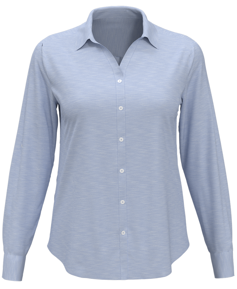 OUTLET-Perry Ellis Ladies Heathered Woven Shirt