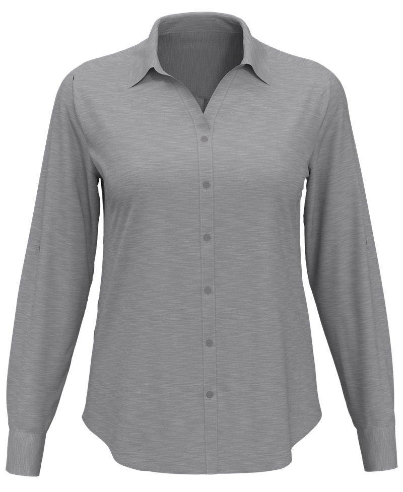 OUTLET-Perry Ellis Ladies Heathered Woven Shirt