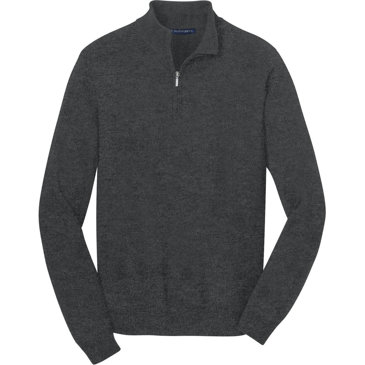 no-logo Port Authority 1/2-Zip Sweater-Sweaters-Port Authority-Charcoal Heather-S-Thread Logic