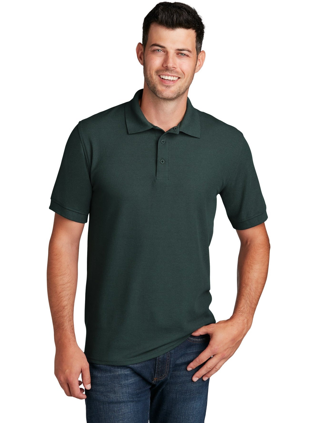 no-logo Port Authority 50/50 Pique Polo Shirt-Regular-Port Authority-Thread Logic