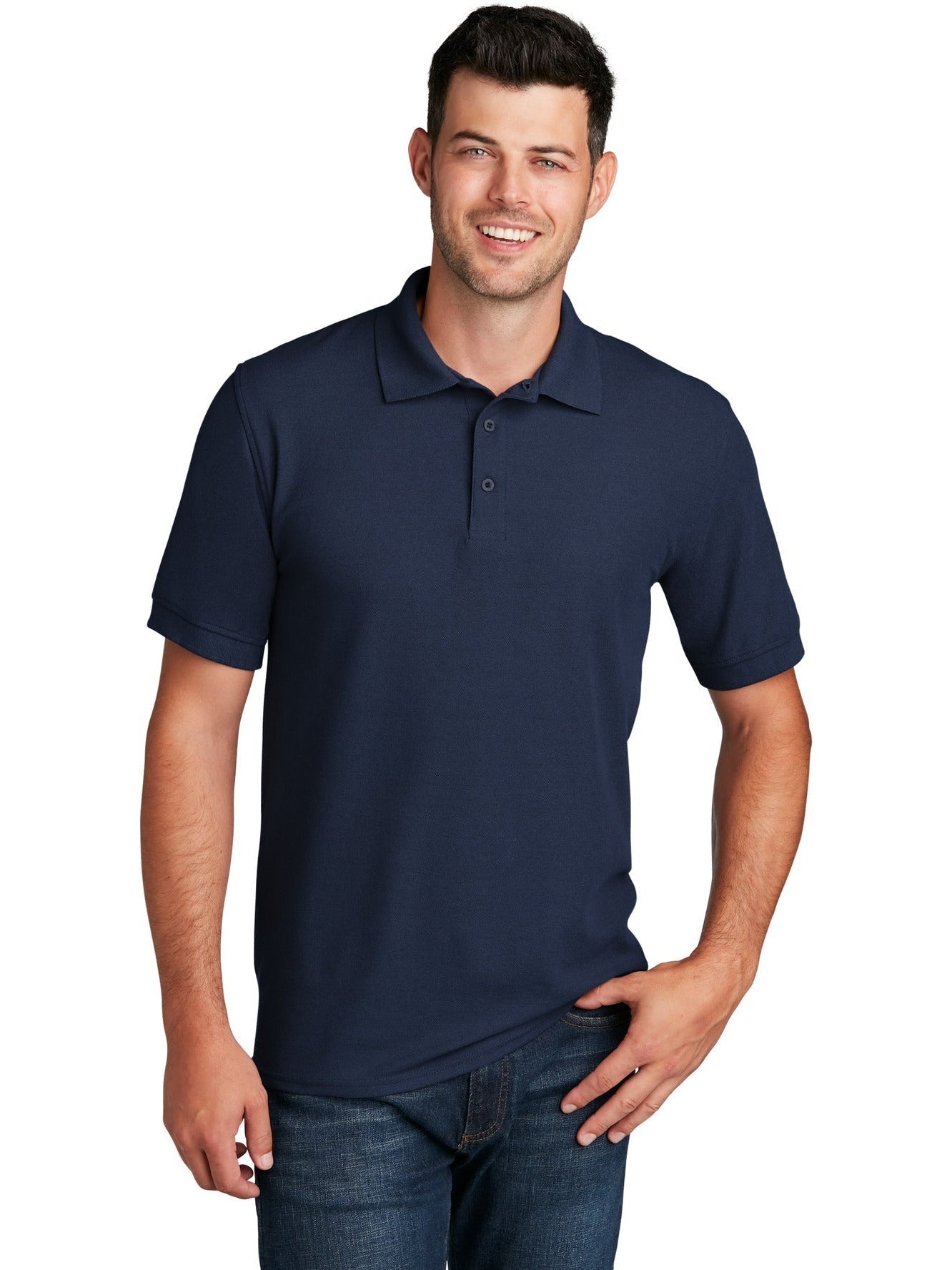 no-logo Port Authority 50/50 Pique Polo Shirt-Regular-Port Authority-Thread Logic