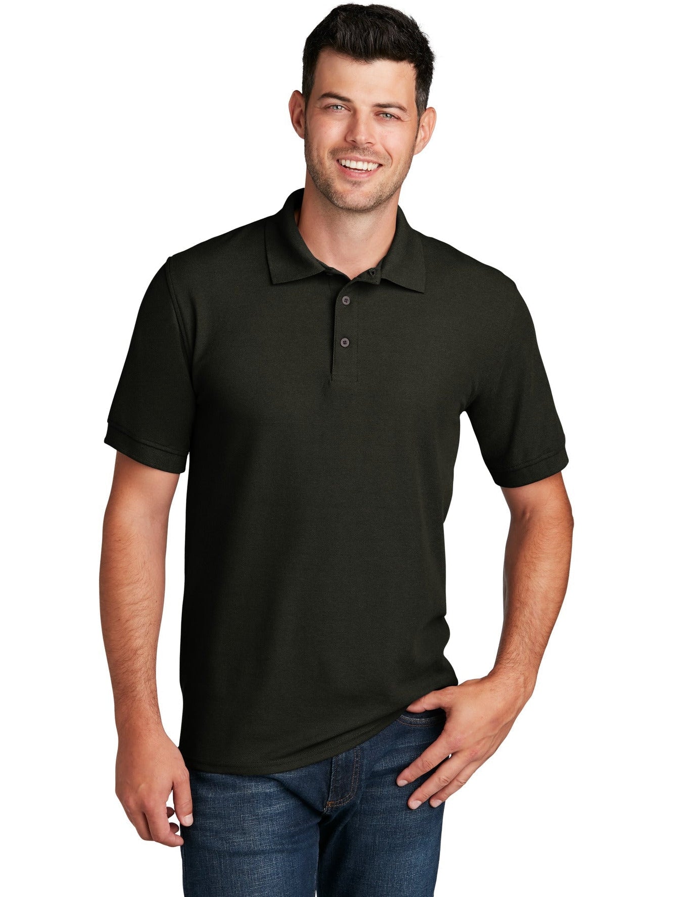 no-logo Port Authority 50/50 Pique Polo Shirt-Regular-Port Authority-Thread Logic