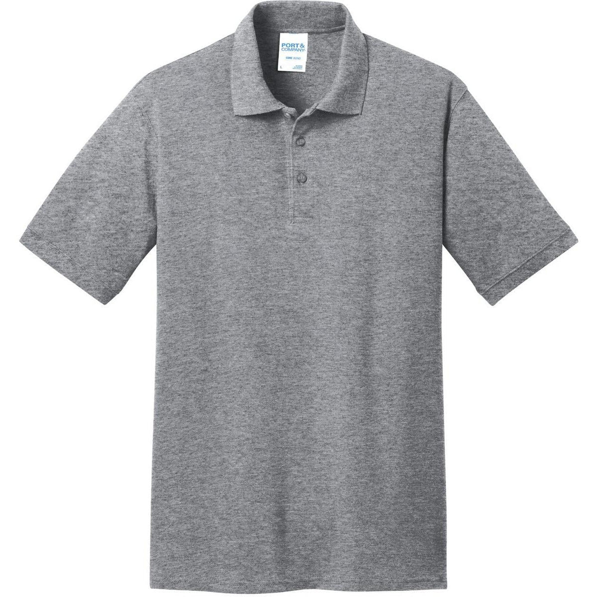 logo-left Port & Co Core Blend Pique Polo Shirt-Regular-Port Authority-Athletic Heather-S-Thread Logic