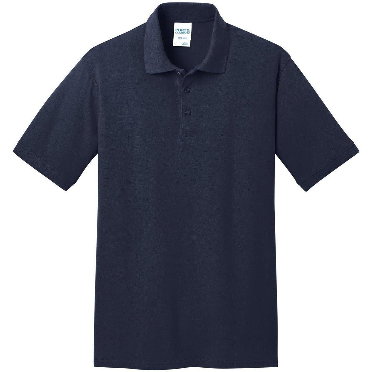 logo-left Port & Co Core Blend Pique Polo Shirt-Regular-Port Authority-Deep Navy-S-Thread Logic