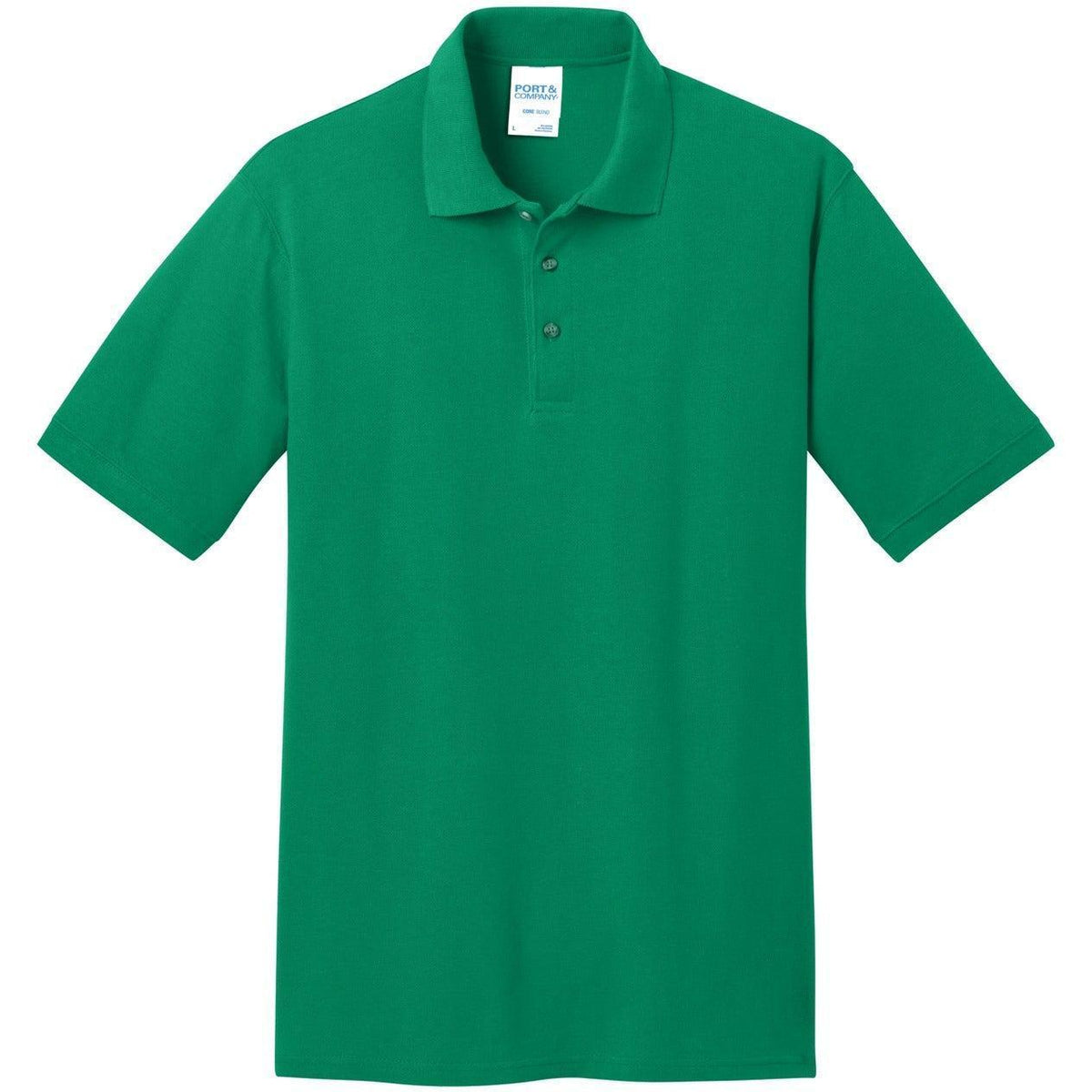 logo-left Port & Co Core Blend Pique Polo Shirt-Regular-Port Authority-Kelly-S-Thread Logic