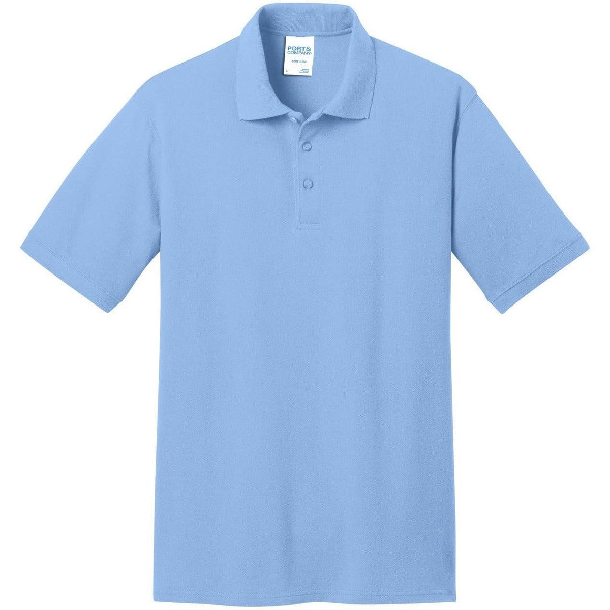 logo-left Port & Co Core Blend Pique Polo Shirt-Regular-Port Authority-Light Blue-S-Thread Logic