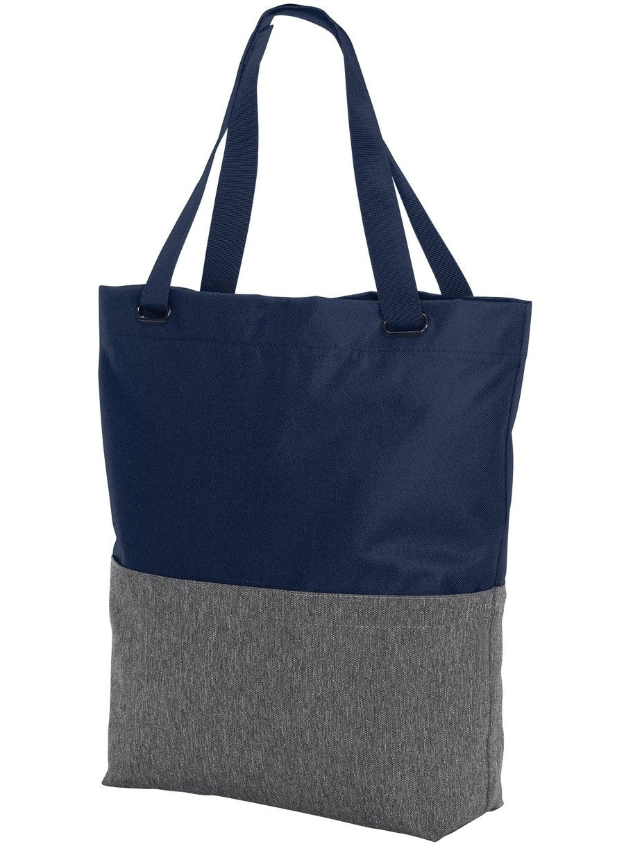 no-logo Port Authority Access Convertible Tote-Regular-Port Authority-Heather Grey/River Blue Navy-Thread Logic