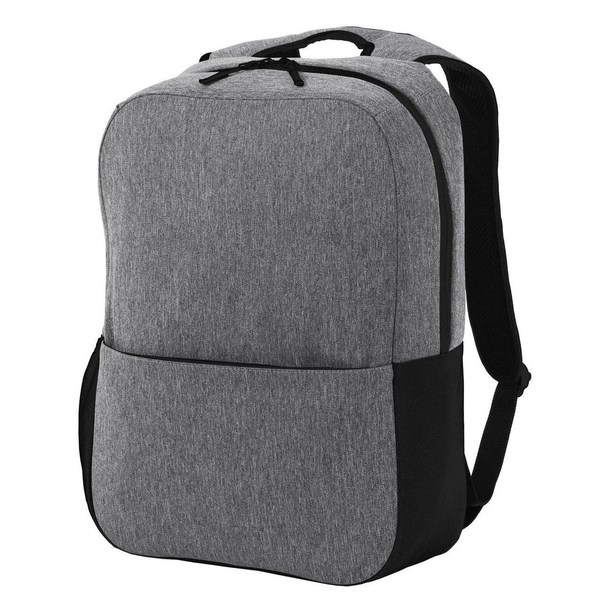 no-logo Port Authority Access Square Backpack-Regular-Port Authority-Heather Grey/Black-Thread Logic