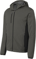 no-logo Port Authority Active Hooded Soft Shell Jacket-Regular-Port Authority-Grey Steel/Deep Black-S-Thread Logic