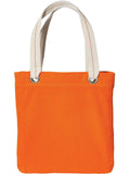 Port Authority Allie Tote-Regular-Port Authority-Bright Orange/Chocolate-Thread Logic