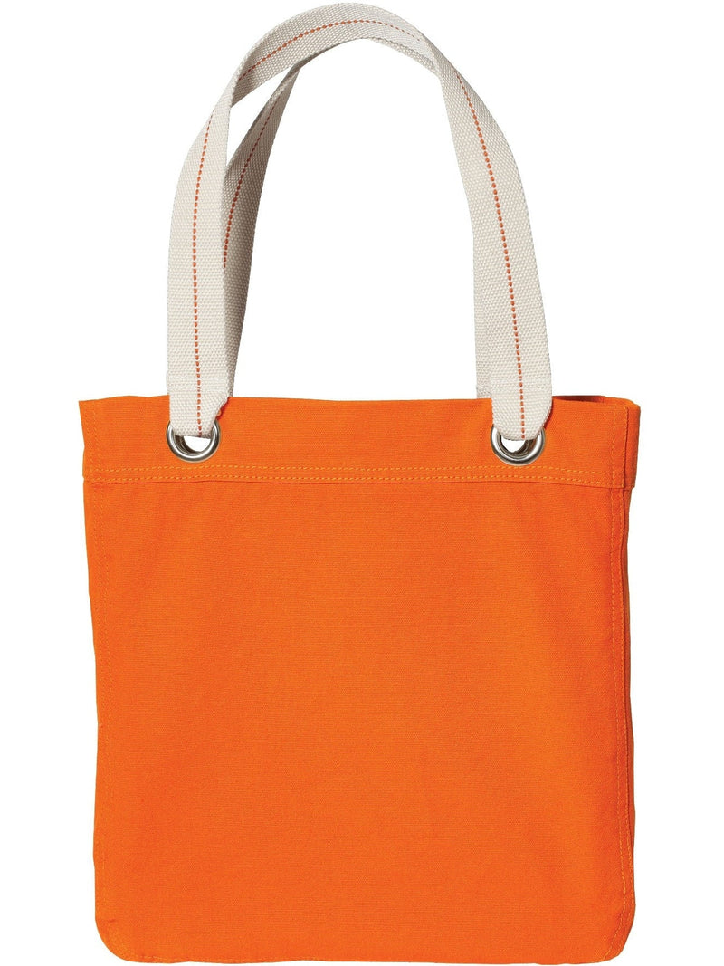 Port Authority Allie Tote-Regular-Port Authority-Bright Orange/Chocolate-Thread Logic