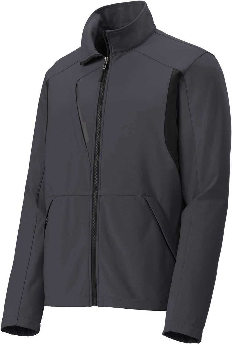 Port Authority Back-Block Soft Shell Jacket-Regular-Port Authority-Battleship Grey/Black-S-Thread Logic