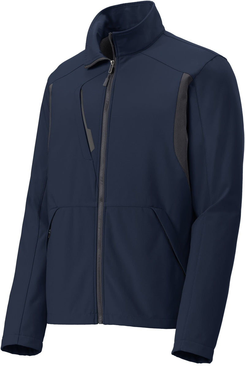 Port Authority Back-Block Soft Shell Jacket-Regular-Port Authority-Dress Blue Navy/Battleship Grey-S-Thread Logic