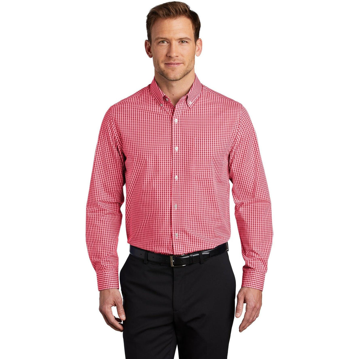 no-logo Port Authority Broadcloth Gingham Easy Care Shirt-Dress Shirts-Port Authority-Thread Logic