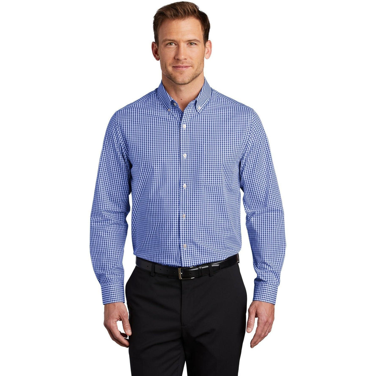 no-logo Port Authority Broadcloth Gingham Easy Care Shirt-Dress Shirts-Port Authority-Thread Logic