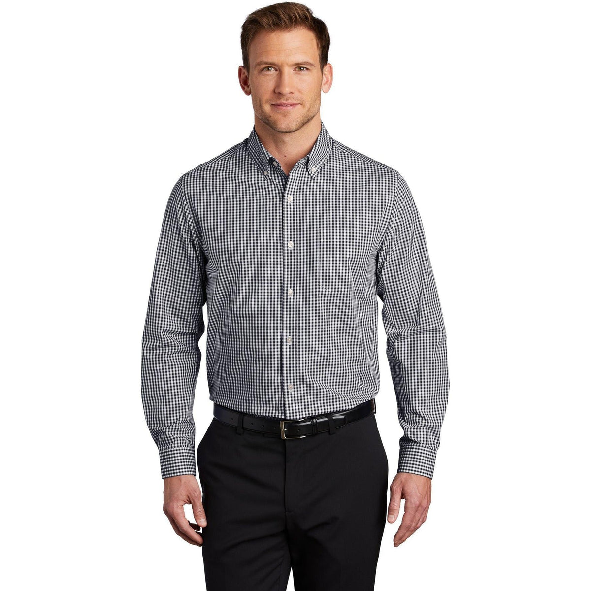no-logo Port Authority Broadcloth Gingham Easy Care Shirt-Dress Shirts-Port Authority-Thread Logic