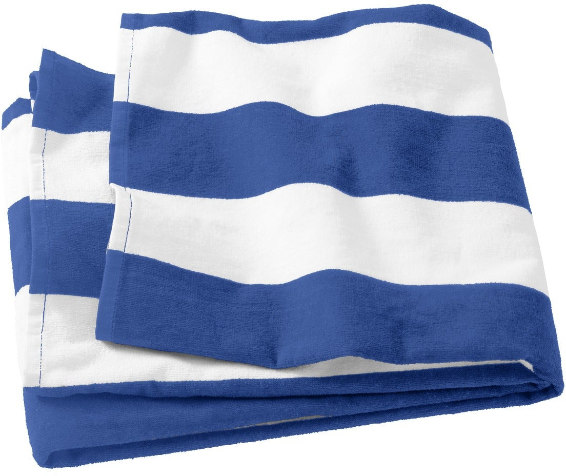 no-logo Port Authority Cabana Stripe Beach Towel-Regular-Port Authority-Royal-1 Size-Thread Logic