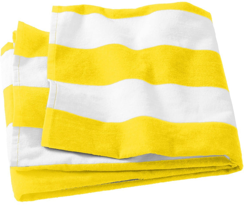 no-logo Port Authority Cabana Stripe Beach Towel-Regular-Port Authority-Sunflower Yellow-1 Size-Thread Logic